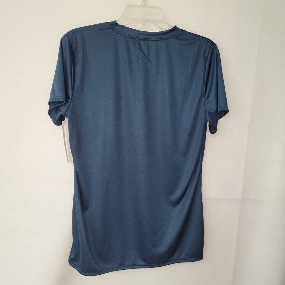 adidas Women's Short Sleeve Tee in Navy with White Logo - Picture 4 of 11